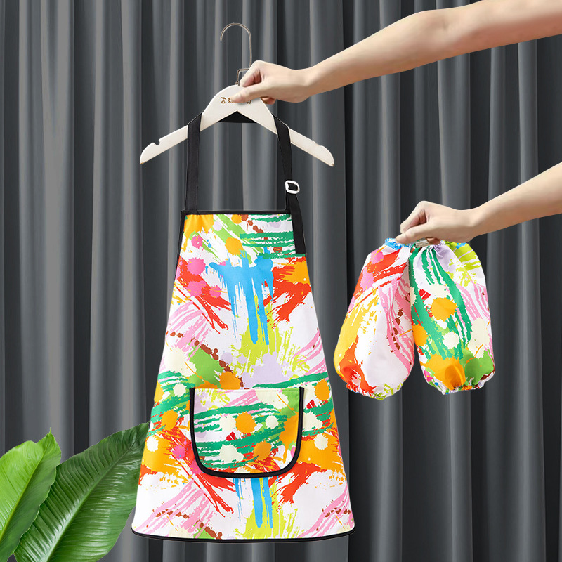 Children's Painting Overalls Waterproof Sling Painting Apron Baby Art Anti-Dressing Anti-Dirty Kindergarten Dining Bib