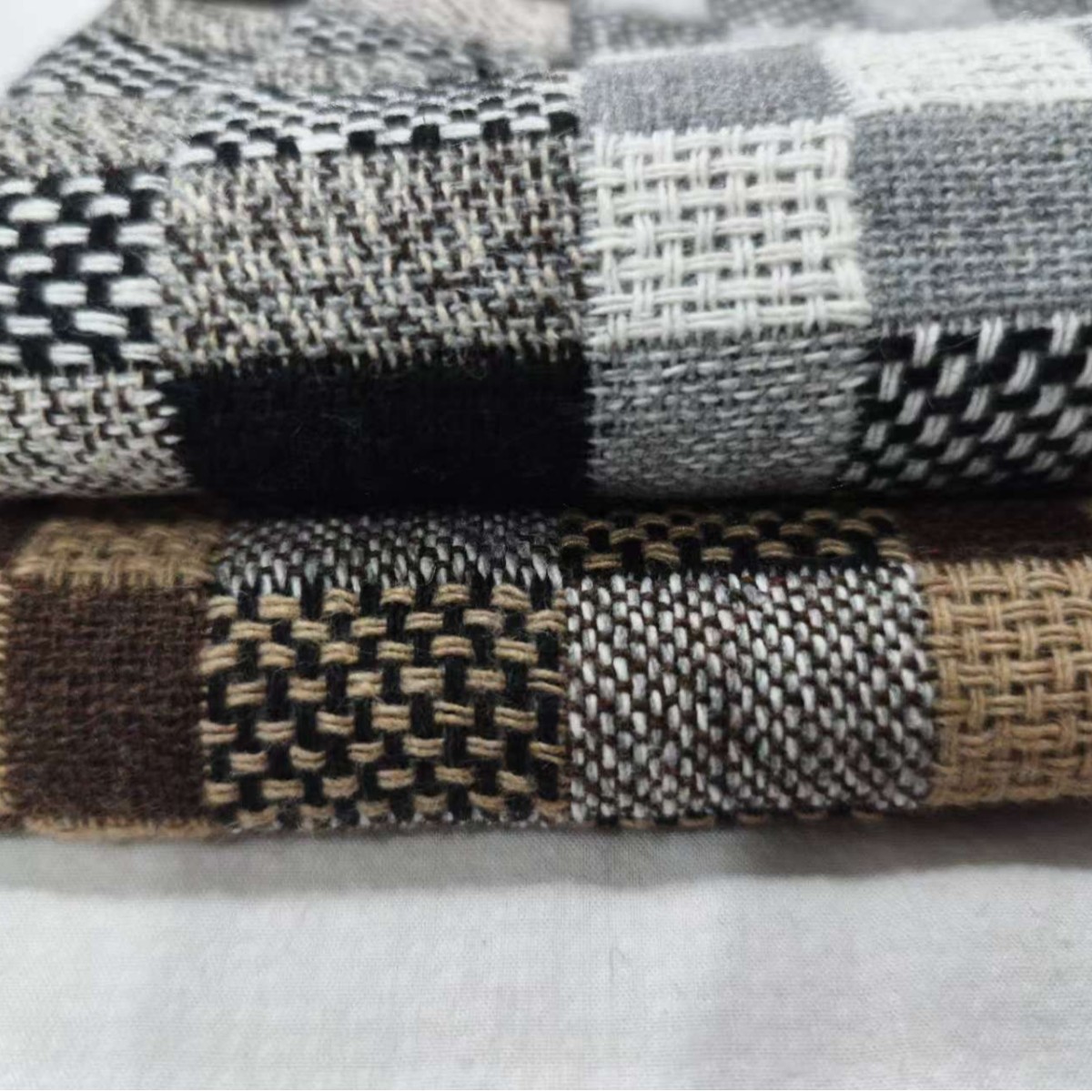 in stock supply woolen small plaid clothing/shoes and hats/bags fabric fabric/doll fabric Shaoxing fabric