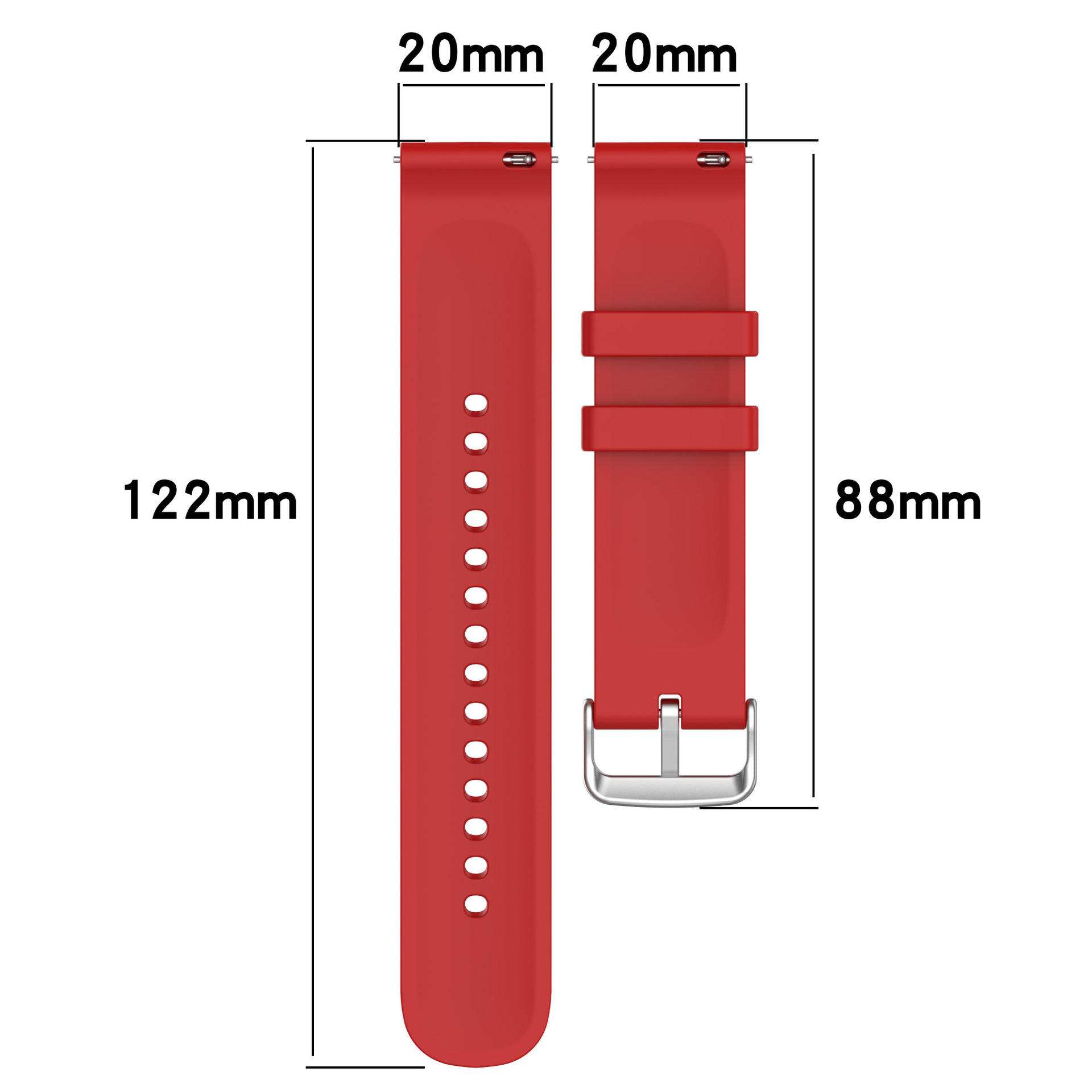 Extra Large Suitable for Samsung Galaxy Watch 6 Round Tail Flat 20/22 Silicone Strap Watch Replacement Strap