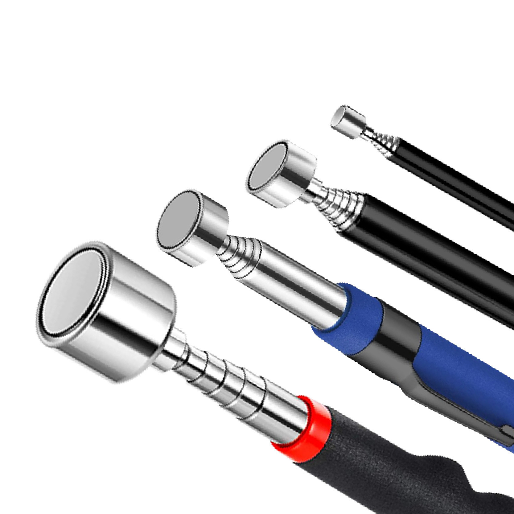 Magnetic Iron Suction Rod, Magnetic Picker, Telescopic Extension Rod, Auto Repair Tool, Square Mirror, Round Mirror, Flashlight Head