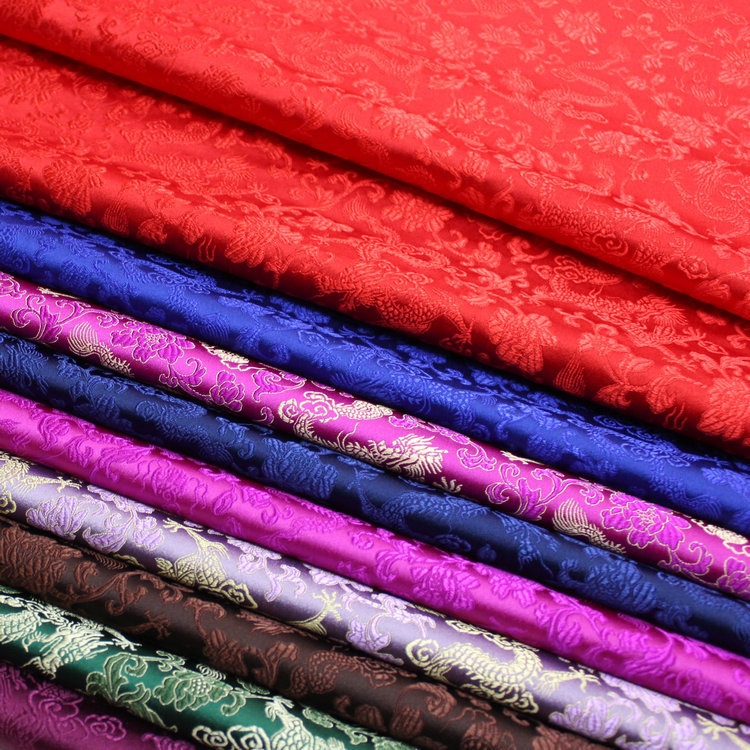 Chinese Style Tang Suit Cheongsam Baby Clothes Kidsren's Clothing Spun Silk Satin Handmade Packaging Fabric Jacquard Brocade Dragon Pattern Fabric