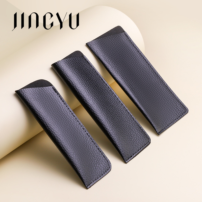 Оптовая черная кожаная сумка для очков для пресбиопии, PVC сумка для очков при миопии, портативная пылезащитная кожаная сумка для очков