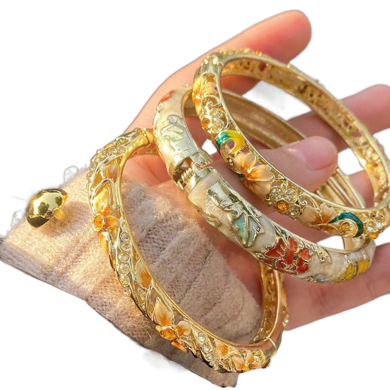 Cloisonné Enamel Bracelet New Chinese Style Palace Style Blue and White Bracelet Travel Souvenir Gift