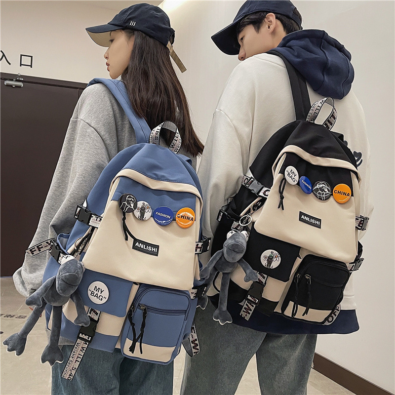 Schoolbag Female College Student K-Style High School Travel Backpack Male Junior High School Student Ins Japanese Style Large Capacity Computer Weiyan