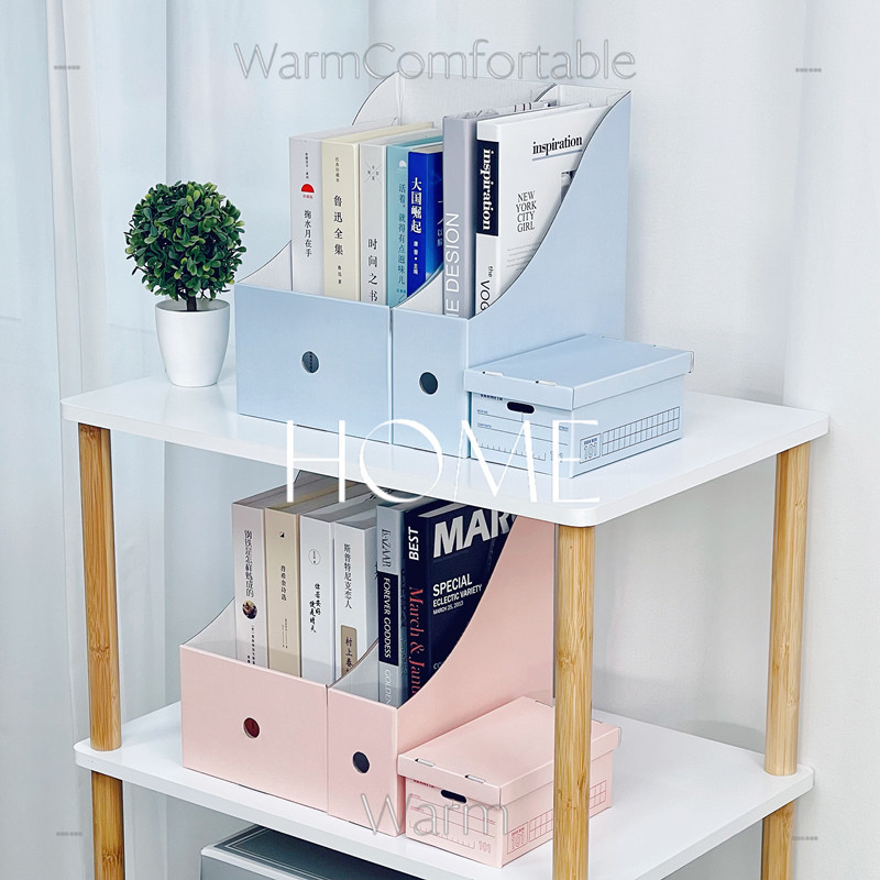 Desktop file storage folder paper primary color bookshelf file storage vertical