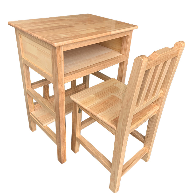 Factory direct wholesale solid wood desks and chairs middle school students desks and chairs solid wood solid wood table solid wood single desk stool