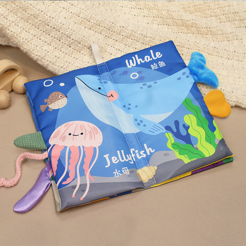 Cloth Book Early Education Baby Can't Tear 0-3 Years Old Three-dimensional Tail Book Bite Enlightenment Book 6 Months Baby Educational Toys