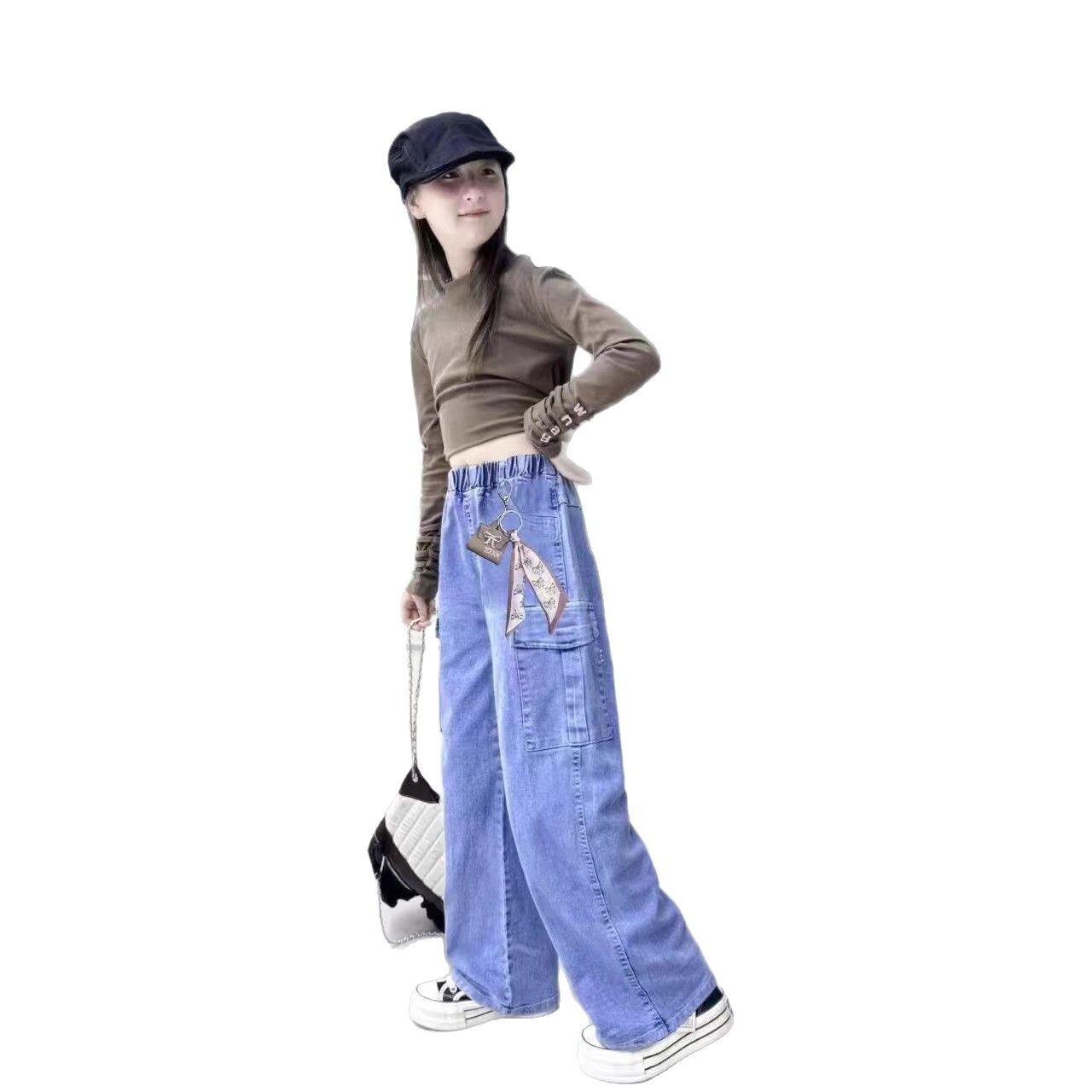 Foreign Trade Jeans 2025 New Korean Style Girl's Western Style Loose Wide Leg Pants Trendy Fan Fried Street Women's Workwear Casual Pants