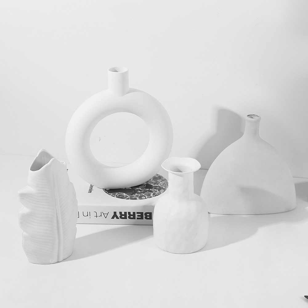 Ins style simple plastic vase fake flower vase living room bedroom ornaments dried flower vase home decoration wholesale