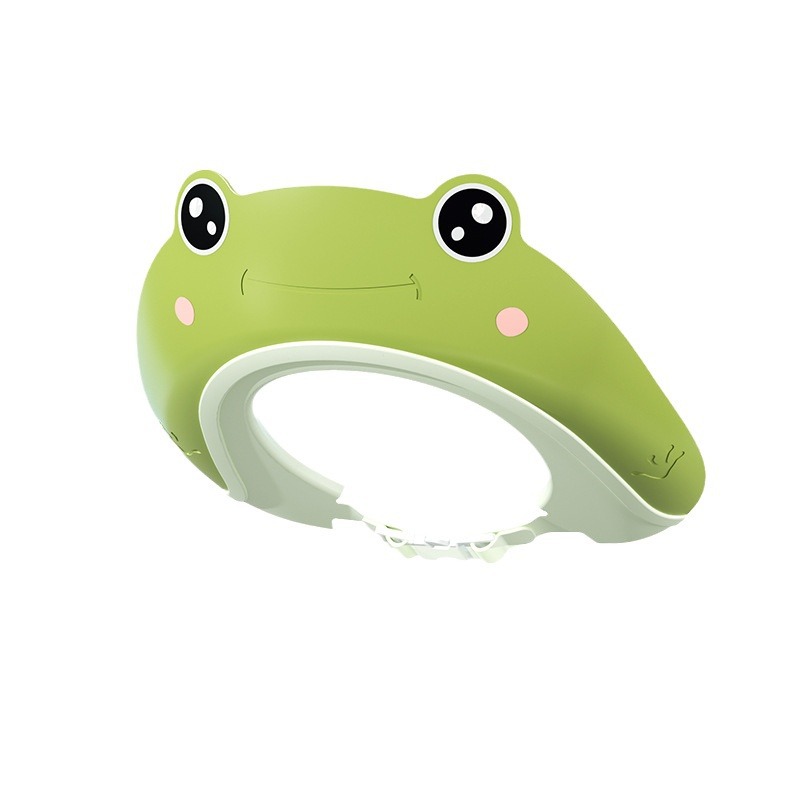 Shampoo cap children's shower cap frog infant shampoo cap waterproof adjustable silicone ear protection baby shampoo artifact