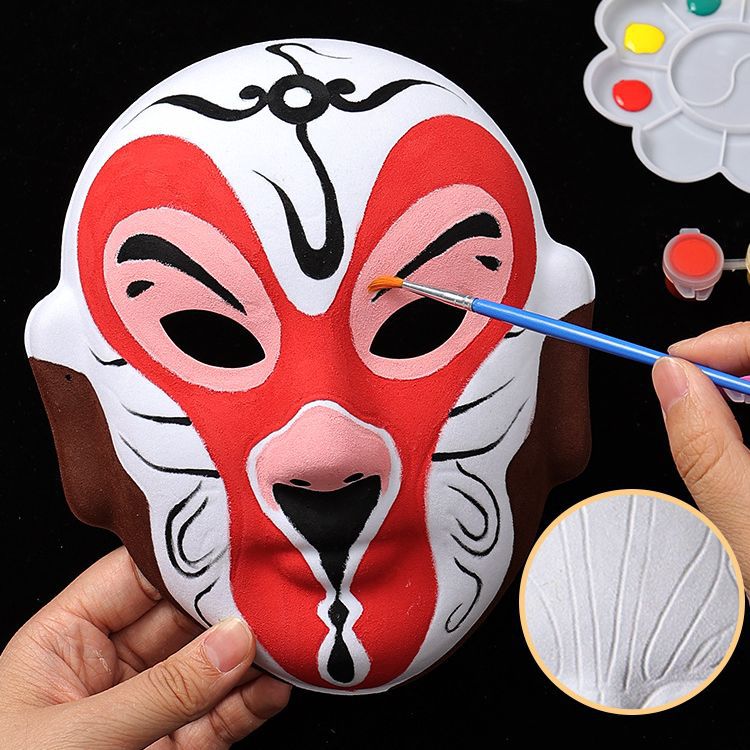 Handmade diy Peking Opera Mask Making Material Bag Children's Hand-painted Graffiti Kindergarten Traditional Culture