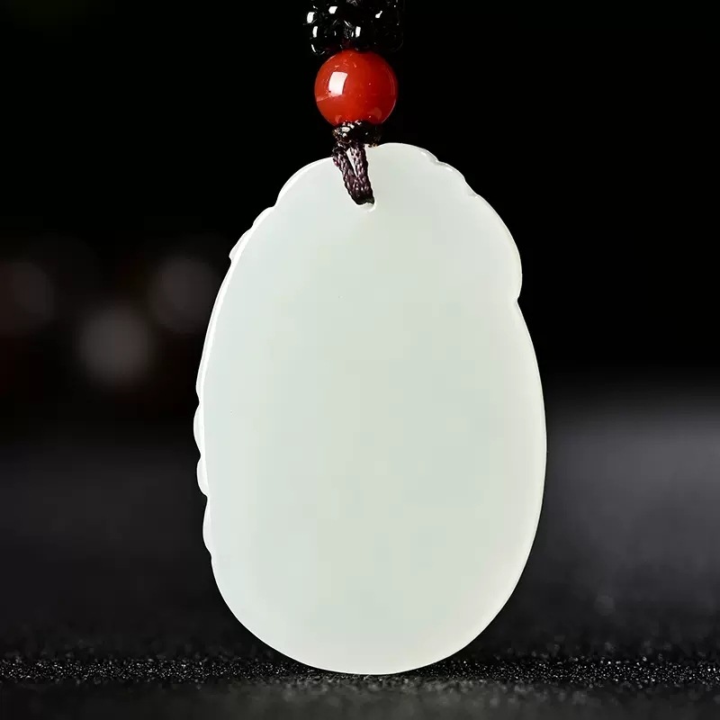 Natural Hetian Jade Ruyi Pendant for Men and Women, Jade Necklace for Couples, Peace and Wealth Jade Pendant, Everything Goes Well