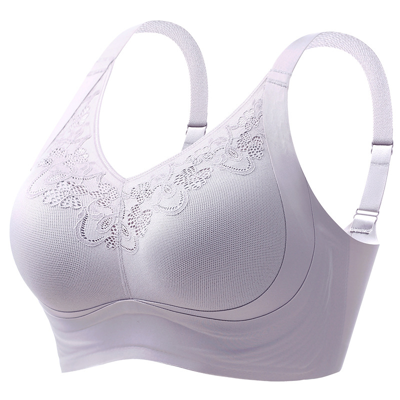 Bra Intimates for Women with Large Breasts, Seamless Anti-Sagging Bra, Thin Push-Up Summer Adjustable Breast-Retracting Bra