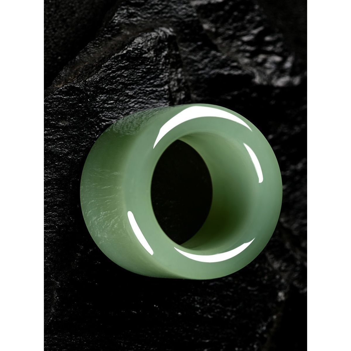 Xinjiang Hetian Jade Sapphire Thumb Ring Men's Jade Ring Ring Wenwan Jade Artificial Jade Wide Ring