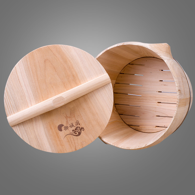 Steamed Rice Wooden Barrel Steamed Rice Barrel Large Barrel Wooden Steamer Household Small Steamer Steamer Wooden Barrel Rice Yukang