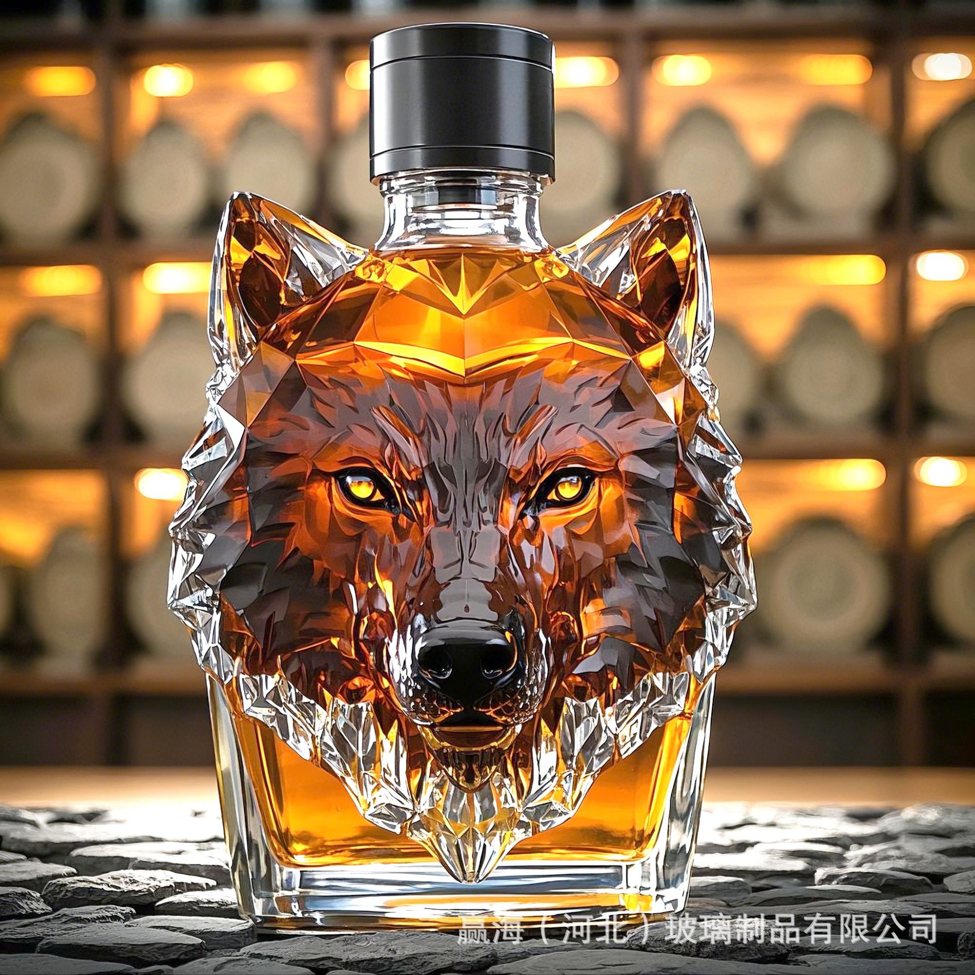 New Wolf Head Whisky Bottle Borosilicate Glass Bottle Craft Bottle Animal Shape Bottle