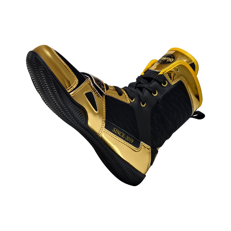 New Sanda Fighting Boxing Shoes for Men and Women, Same Style Fighting and Wrestling Shoes, High-Top Wrist Boots, Rubber-Soled Fighting Shoes