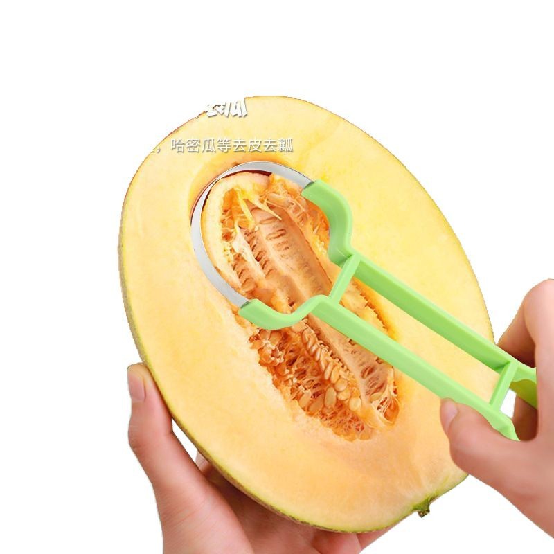 Three-In-One Fruit Scooper, Watermelon Ball Scooper, Melon Pulp Carving Knife, Fruit Watermelon Tool Set Sj