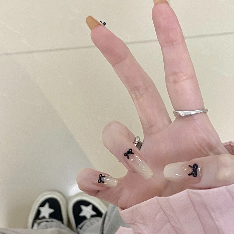Internet Celebrity Mini Bow Nail Art Accessories Xiaohongshu Popular Black Small Butterfly Bow Tie Nail Art Accessories Wholesale