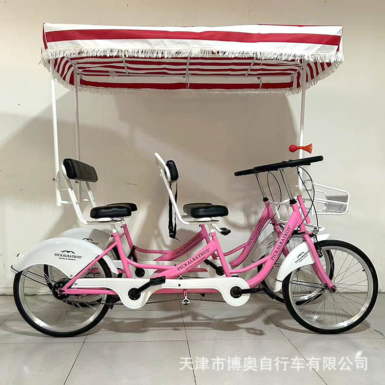 24-дюймовый четырехместный велосипед с четырьмя колесами для семейного использования, родительский караван, специально для живописных мест