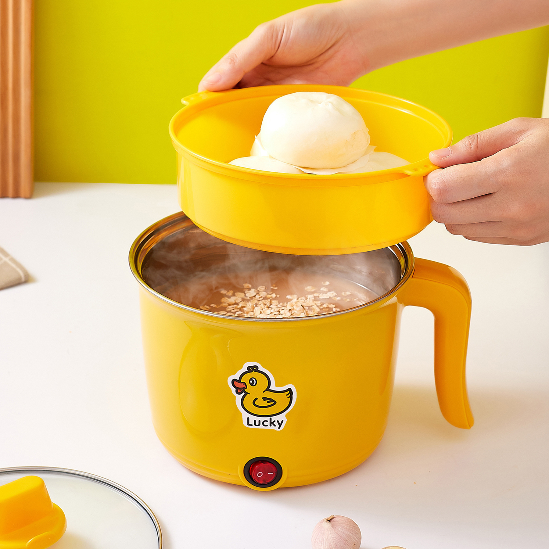 Yellow Duck Electric Cooking Pot Electric Wok Non-stick Cooking Pot Opening Gift Household Small Electric Pot Accompanying Gift Batch