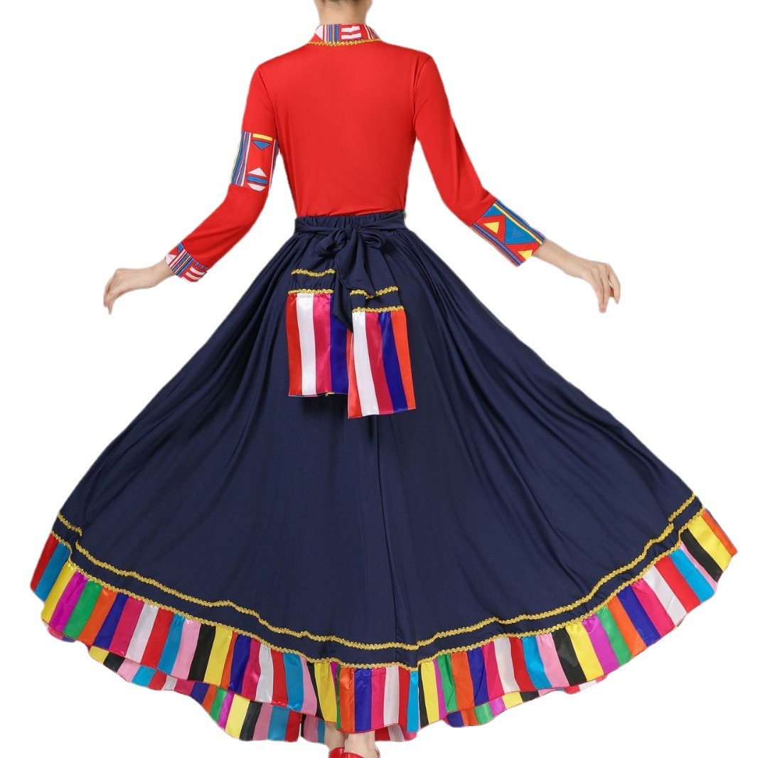 Xizang Dance Performance Costume Female Classical Minority Stage Performance Large Swing Long Dress Square Dance New Suit