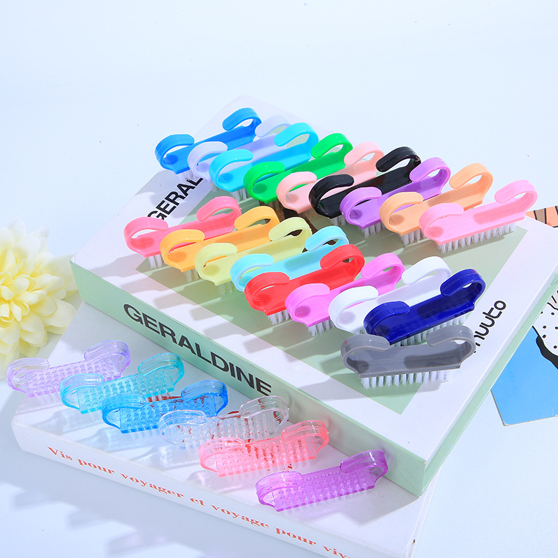 Щетка для ногтей производители инструменты для ногтей маленький размер роговая щетка прозрачная роговая щетка для очистки пыли пластиковая маленькая подарочная щетка