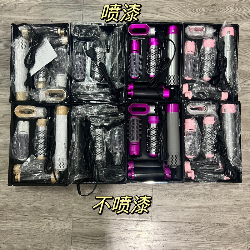 Cross-border new five-in-one hot air comb automatic curling rod curling straight dual-purpose hair styling comb hair dryer