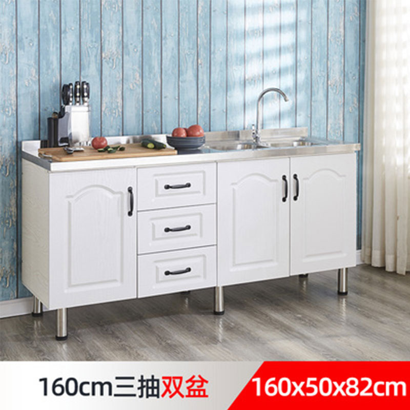 # N5 Simple Stainless Steel Cabinet Kitchen Cabinet Stove Cabinet Integrated Rental Kitchen Cabinet Home Storage Cabinet