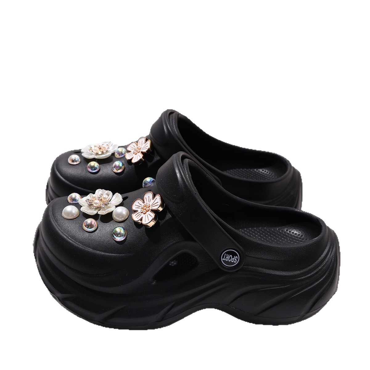 Hole Shoes Thick Sole Summer New EVA Hole Slippers Heightened Outer Wear Non-slip Deodorant Beach Hole Shoes Women