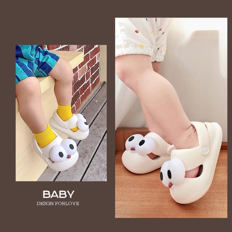 New Children's Slippers Summer Indoor Home Non-slip Baby Girl Baby Sandals Big Eyes Boys and Girls Hole Shoes