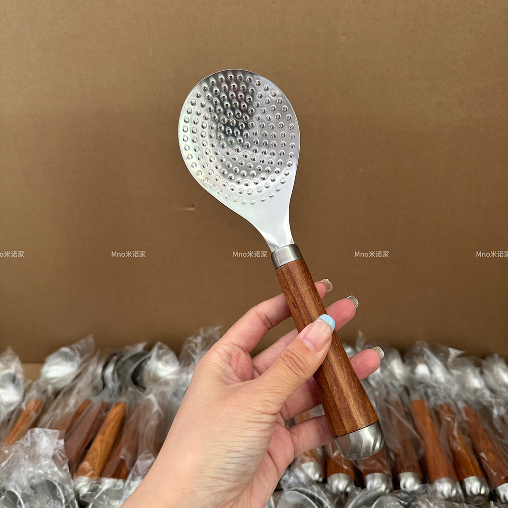 Mino Home Antique Food Grade Non-stick Rice Spoon Household 304 Stainless Steel Rice Spoon Vertical Rice Spoon