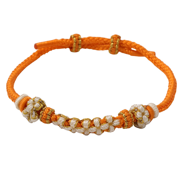 Dragon Boat Festival Bracelet Eight-Strand Dimple Knot Peach Blossom Bracelet Niche Hand-Woven Semi-Finished Hand Jewelry Gift Wholesale