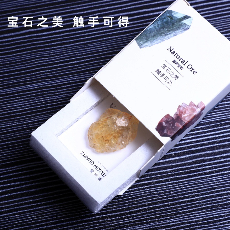 Natural Ore Gem Crystal Refrigerator Stickers Ore Crystal Specimen Message Stickers Original Stone Popular Science Collection Gift