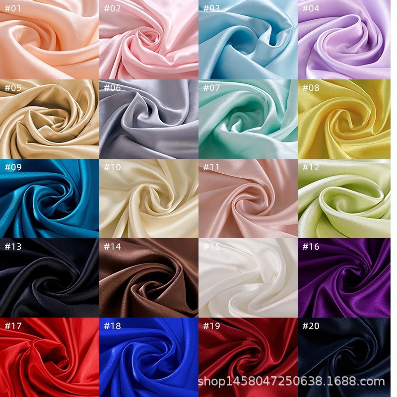 114 door width 16 MMI silk fabric fabric wholesale Mulberry Silk plain crepe satin silk foreign trade Amazon