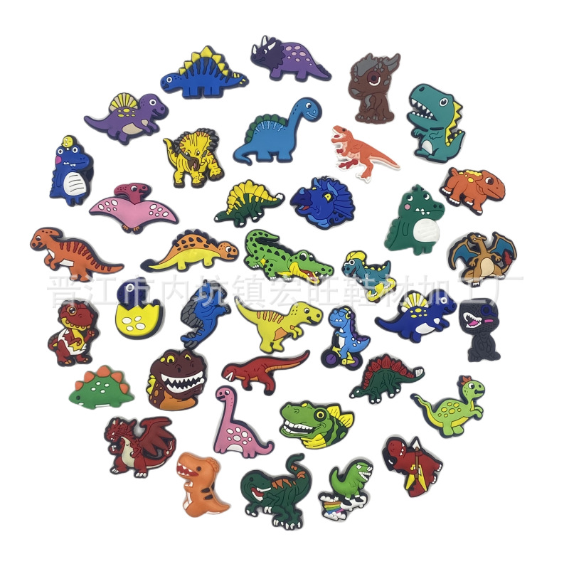 New Dinosaur Series Hole Shoes Shoes Flower Accessories Garden Shoes Shoe Buckle croc Decorative Buckle Cross-border Exclusive for Amazon