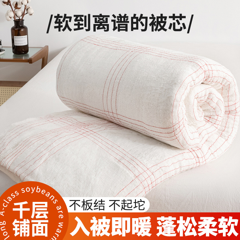 Quilt Cotton Batting Supermarket Wholesale Thickened Mattress Student Dormitory Spring and Autumn Quilt Core Summer Cool Quilt Pad Wholesale