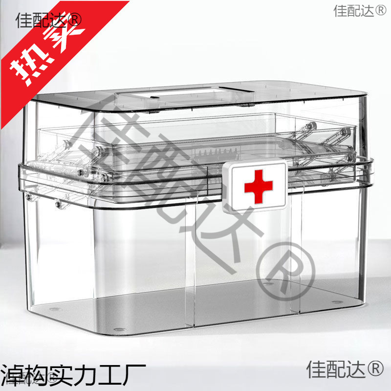 Medicine box multi-layer medicine box household large capacity full set of emergency medical drugs storage through wholesale