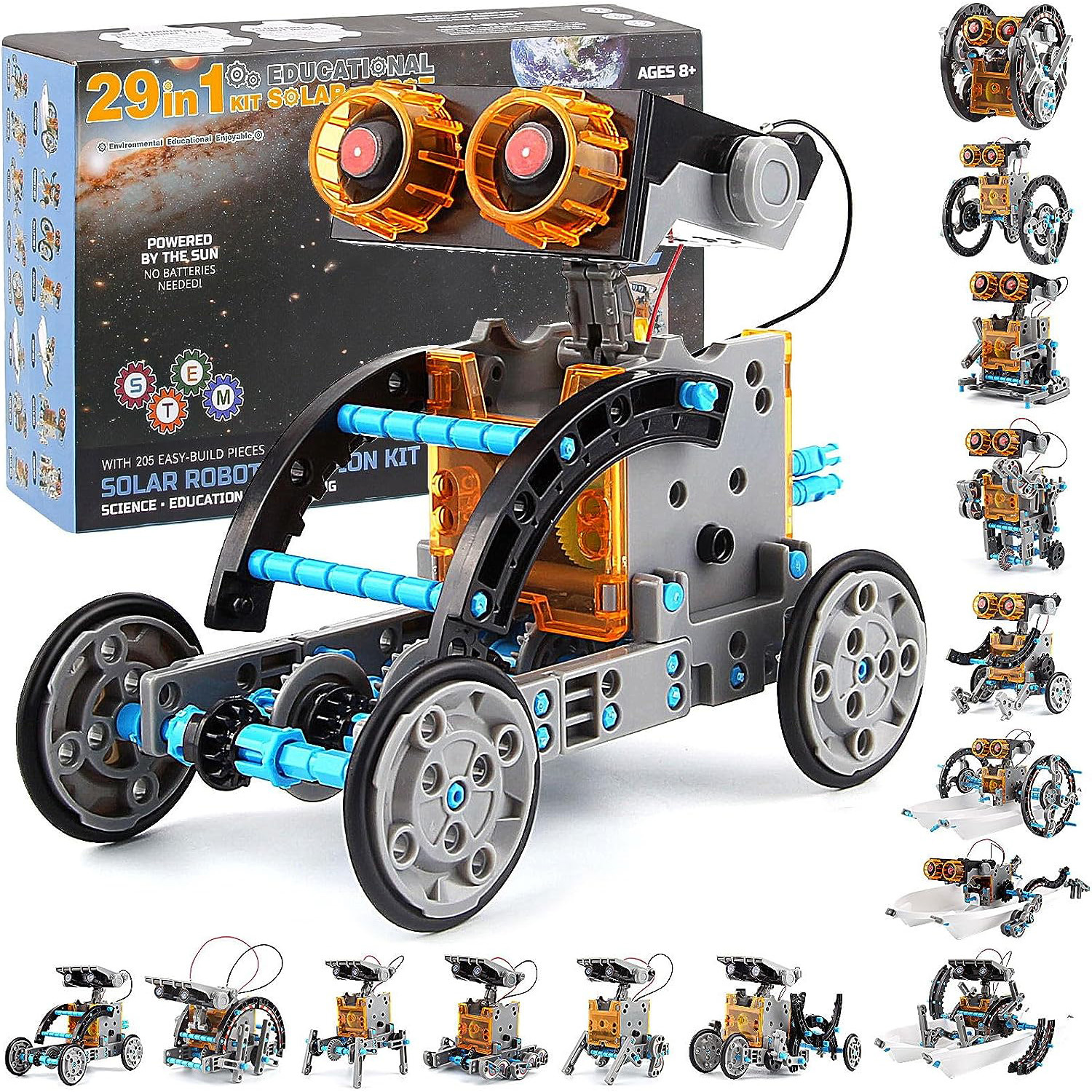 2024 New Cross-border DIY Assembled Toys 29-in -1 Self-loading Solar Toy Car 29-in -1 Intelligent Robot