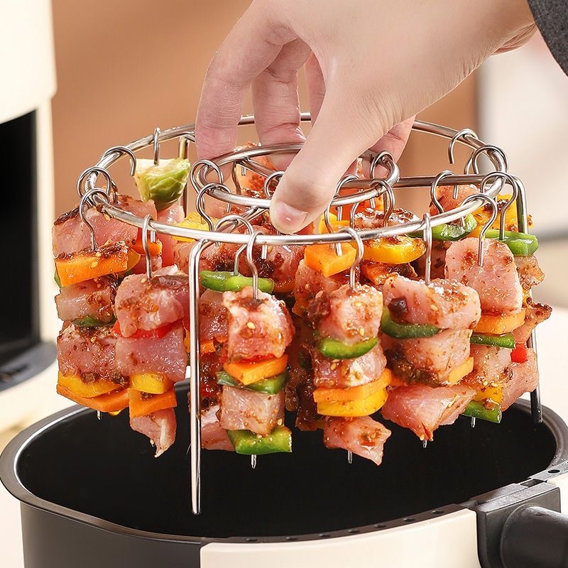 [Roast 24 String] Air Fryer New Special BBQ Grill Round Hanging BBQ Rack Family Kitchen Outdoor Use