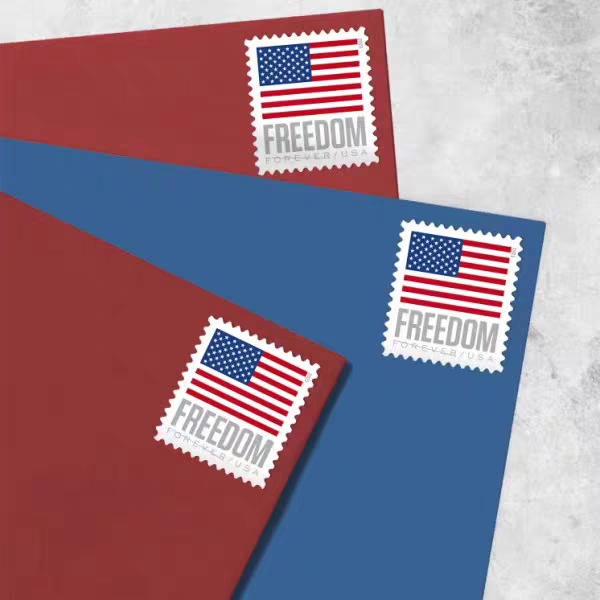 Us Stamps 1 Roll/100 Pieces 2023 National Flag Anti-Counterfeiting Permanent Forever Mailing Cross-Border E-Commerce Stickers