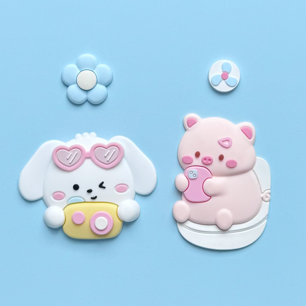 ПВХ мягкий силиконовый патч, мультяшная камера, корица, собака, камера, свинья, DIY, материал для кружки, маленькие аксессуары для мобильного телефона