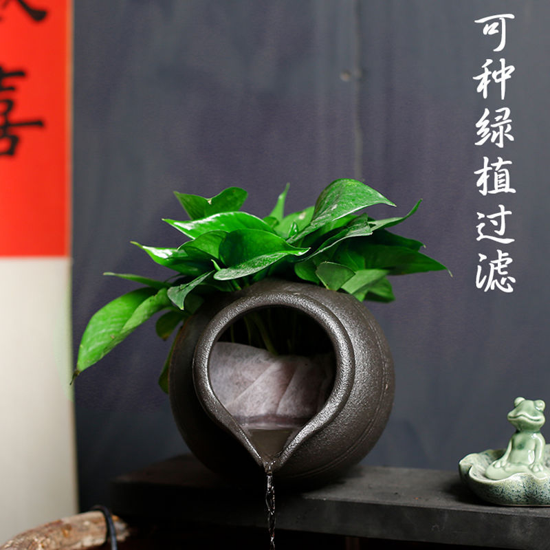 Ecological fish tank ceramic tank opening circulating water accessories water stone water pump garden landscape decoration ornaments