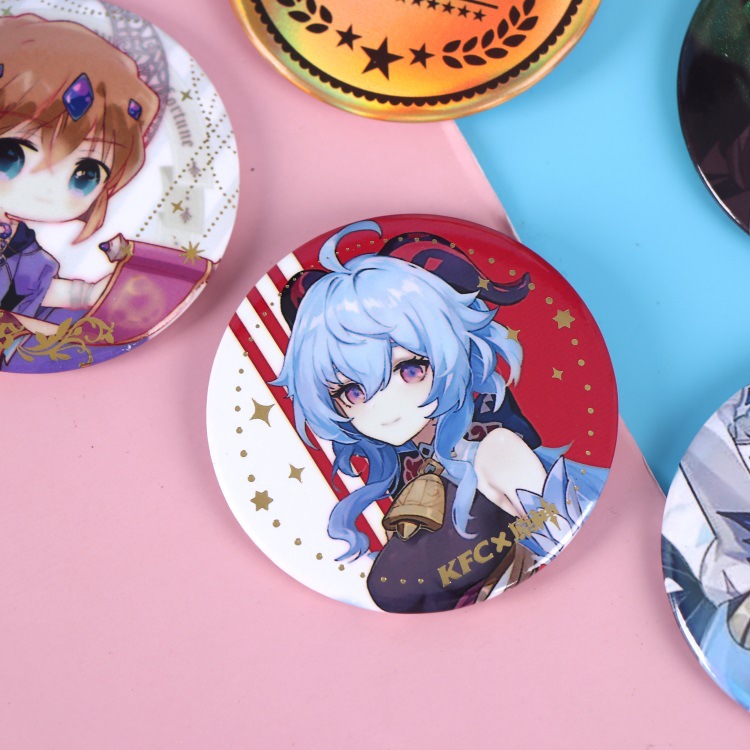 Factory wholesale tinplate badge tinplate badge tinplate badge Production Animation two-dimensional laser Yum