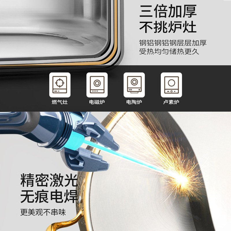 Wholesale thickened 316 stainless steel mandarin duck pot hammer pattern hot pot pot household cookware induction cooker edge stove special pot