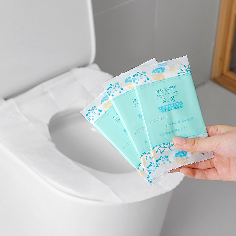 Mu Chun двухслойная утолщенная наклеиваемая одноразовая туалетная подушка, 100 штук, растворимая в воде