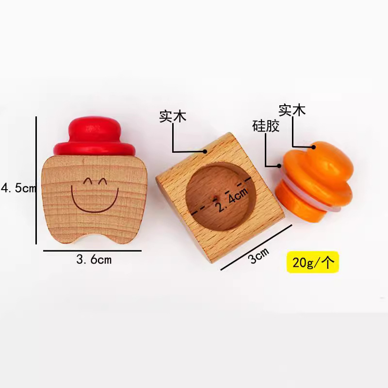 in stock Children's Teeth Box Solid Wood Teeth Storage Box Wooden Collection Box Memorial Box Stomatological Hospital Gift
