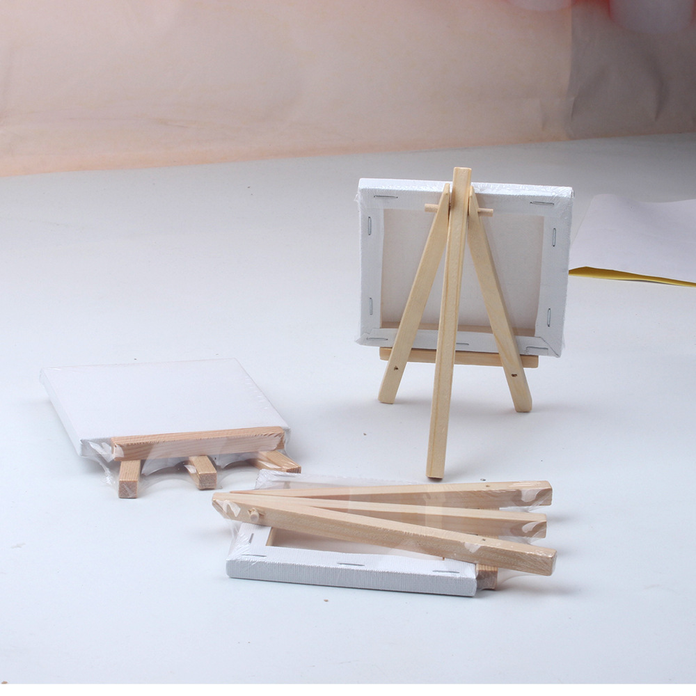 Desktop wooden easel with oil painting frame canvas children's painting 10*10 mini small picture frame small drawing board suit