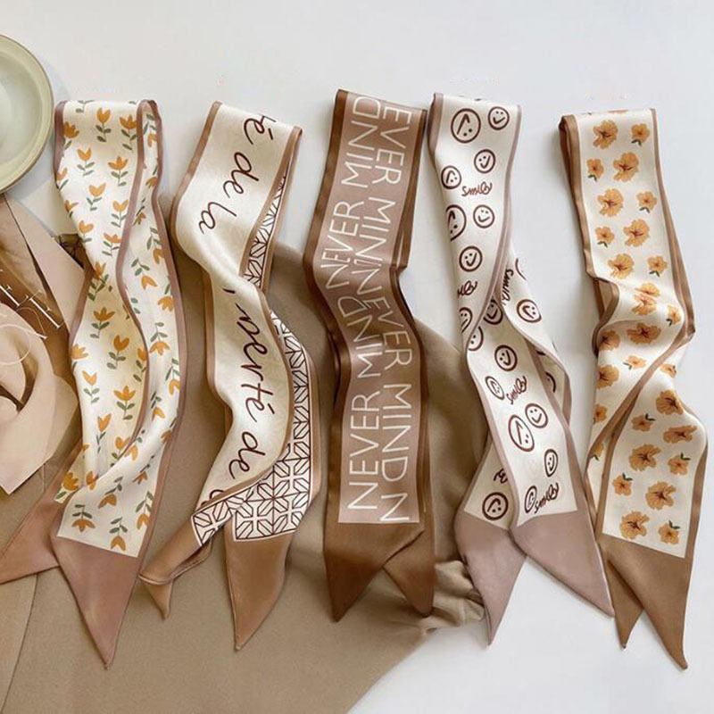 High-end Joker Hair Belt Silk Scarf Women's Hair Ribbon High-end Hand Gift Box Silk Scarf Belt Tie Pack Silk Scarf Hand Gift Wholesale