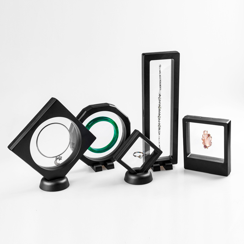 Прозрачная упаковка PE для ювелирных изделий, коробка для колец и браслетов, черная упаковка